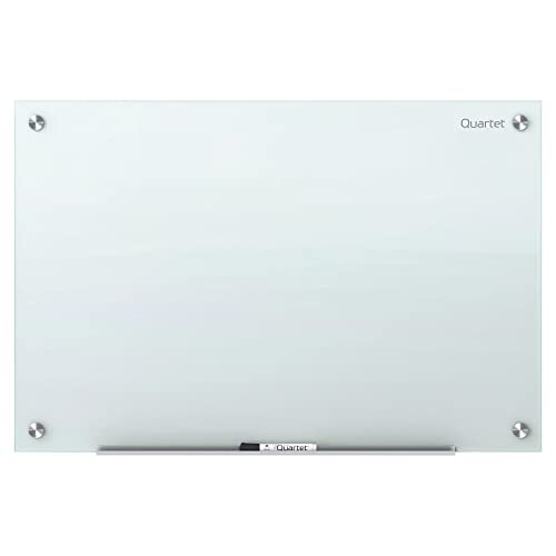 Quartet Dry Erase Board, Glass Whiteboard 24"W x 18"H, Non-Magnetic, Infinity, White (G2418NMW) - color: White, size: 24"W x 18"H