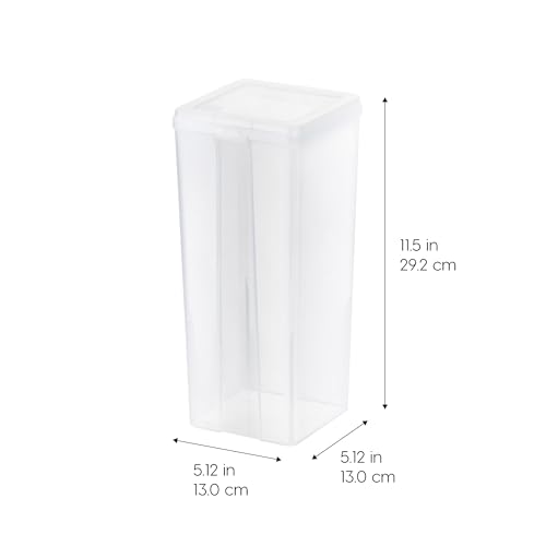 IRIS USA Vertical Storage Bins with Lids |Made in USA| Flip Top Containers for Organizing Pantry, Office, Craft, and Study Supplies - Large (6-Pack) - size: Large - 6 Pack