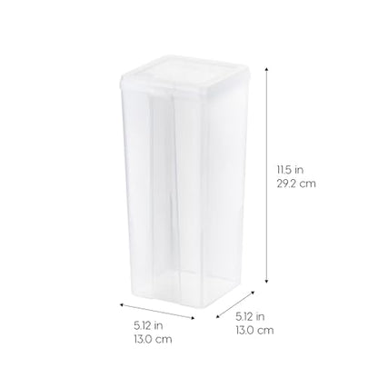 IRIS USA Vertical Storage Bins with Lids |Made in USA| Flip Top Containers for Organizing Pantry, Office, Craft, and Study Supplies - Large (6-Pack) - size: Large - 6 Pack