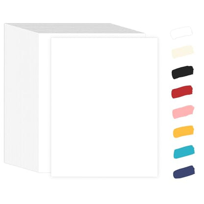 White Cardstock 8.5 x 11 White Paper 100 Pack, Goefun 65lb Card Stock Printer Paper for Cards Making, Office Printing, Certificate - color: white