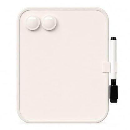 6“ X 8” Small Dry Erase Board with Erasable Markers and 2 Magnets (White) | ABS frame, magnetic board—smooth surface;easy to write on and erase—small whiteboard for fridge, school lockers, and offices - color: White