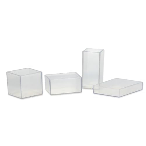 Didax Rectangular Prism Set – 4 Clear Plastic Volume & Capacity Measuring Prisms for Hands-On Math Learning, Geometry & STEM Manipulatives for Classroom or Homeschool (PreK–8)