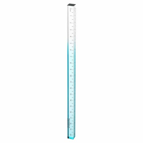 HARFINGTON Acrylic Clear Straight Rulers 20cm Metric Transparent Gradient Three-Dimensional Plastic Ruler Square Cube Measuring Tool for Classroom Office, Sky Blue - color: Sky Blue, size: 20cm