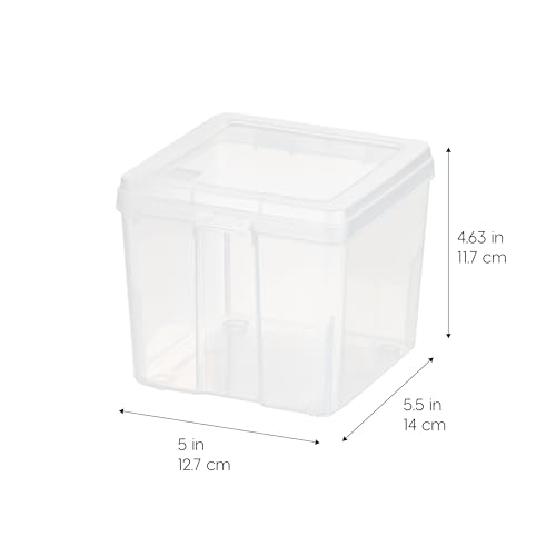 IRIS USA Food Storage Containers with Flip-Top Lid, 1.3 Qt - 10 Pack, Clear Stackable Food Containers for Kitchen & Pantry Organization, BPA-Free, Food Grade Plastic For Flour, Sugar, Dry Food, Grain - size: Food Grade Small - 10 Pack