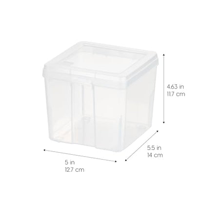 IRIS USA Food Storage Containers with Flip-Top Lid, 1.3 Qt - 10 Pack, Clear Stackable Food Containers for Kitchen & Pantry Organization, BPA-Free, Food Grade Plastic For Flour, Sugar, Dry Food, Grain - size: Food Grade Small - 10 Pack