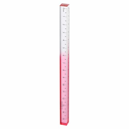 HARFINGTON Acrylic Clear Straight Rulers 15cm Metric Transparent Gradient Three-Dimensional Plastic Ruler Square Cube Measuring Tool for Classroom Office, Pink - color: Pink, size: 15cm