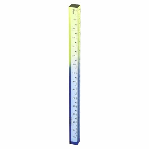 HARFINGTON Acrylic Clear Straight Rulers 15cm Metric Transparent Gradient Three-Dimensional Plastic Ruler Square Cube Measuring Tool for Classroom Office, Blue-Yellow - color: Blue-Yellow, size: 15cm