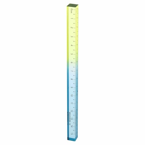 HARFINGTON Acrylic Clear Straight Rulers 15cm Metric Transparent Gradient Three-Dimensional Plastic Ruler Square Cube Measuring Tool for Classroom Office, Blue Yellow - color: Blue Yellow, size: 15cm