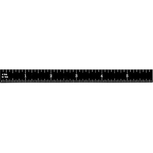 PEC Tools 12" Stainless Steel Flexible Metal Ruler with Black Chrome Finish, 4R Graduaction (1/8", 1/16", 1/32", 1/64"), High-Contrast Imperial Machinist Rule, Easy to Read, Made in USA - color: Black Chrome-Flexible, size: 12"