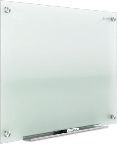 Quartet Whiteboard, Glass Dry Erase Board, Non-Magnetic, 36"W x 24"H, Infinity Frameless Mounting, Includes Dry Erase Marker, Frosted White (G3624F) - color: Frosted, size: 36"W x 24"H