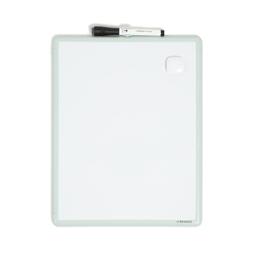 U Brands Contempo Magnetic Dry Erase Board White Board, 11" x 14", Sage Green Modern Frame, Includes Magnet and Marker - color: Sage Green