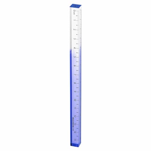 HARFINGTON Acrylic Clear Straight Rulers 15cm Metric Transparent Gradient Three-Dimensional Plastic Ruler Square Cube Measuring Tool for Classroom Office, Blue - color: Blue, size: 15cm
