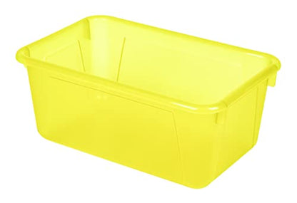 Storex Small Cubby Bin, 12.2 x 7.8 x 5.1 Inches, Candy Yellow, 5-Pack (62476U05C) - color: Tint Yellow, style: Bin Only