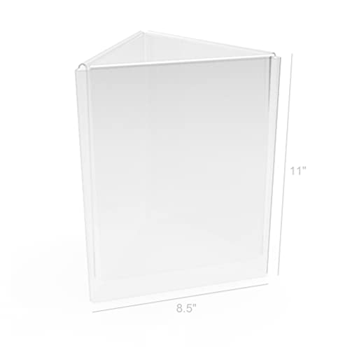 FixtureDisplays® 8.9 X 7.8 X 11.2" 3-Sided Acrylic Sign Holder Fits 8.5 x 11 Inch Signs Tabletop Promotion Sale Signage Holder 19118