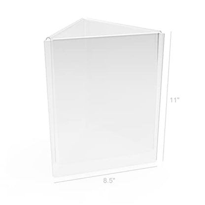 FixtureDisplays® 8.9 X 7.8 X 11.2" 3-Sided Acrylic Sign Holder Fits 8.5 x 11 Inch Signs Tabletop Promotion Sale Signage Holder 19118