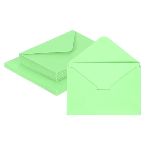 MECCANIXITY 25 Pack 5.9x7.9" Blank Cardstock Paper with Envelope, Light Green Card Stock Bulk Thick Folded Heavy Cardstock Paper for Printer DIY Cards Greeting Gift Wedding Postcards - color: Light Green