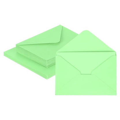 MECCANIXITY 25 Pack 5.9x7.9" Blank Cardstock Paper with Envelope, Light Green Card Stock Bulk Thick Folded Heavy Cardstock Paper for Printer DIY Cards Greeting Gift Wedding Postcards - color: Light Green