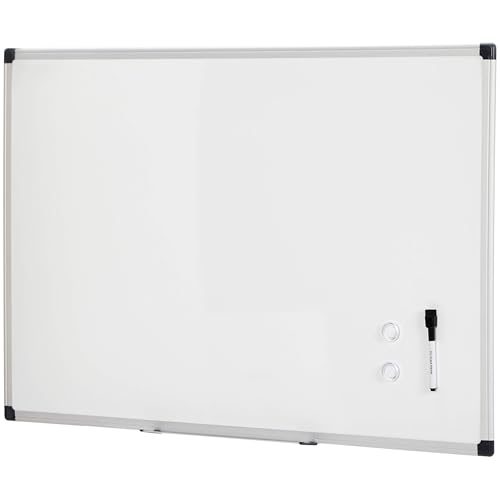 Amazon Basics Magnetic Dry Erase Whiteboard, 36"W x 24"H, Aluminum Frame, Silver/White, Easy to Install and Clean - color: Silver/White, size: 36"W x 24"H