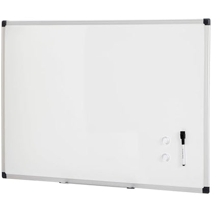Amazon Basics Magnetic Dry Erase Whiteboard, 36"W x 24"H, Aluminum Frame, Silver/White, Easy to Install and Clean - color: Silver/White, size: 36"W x 24"H