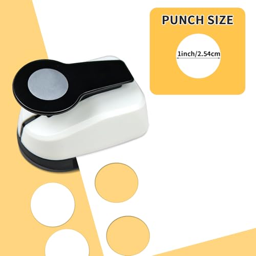 Circle Punch, Hole Puncher for Crafts, Paper Punches for Crafting, 1 inch Circle Hole Punch, Crafts Punches, Round Puncher Cutter - color: Circle