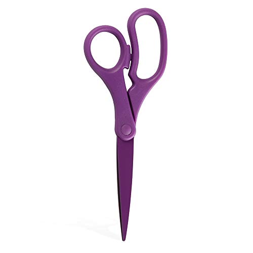 JAM PAPER Multi-Purpose Precision Scissors - 8 Inch - Purple - Ergonomic Handle & Stainless Steel Blades - Sold Individually - color: Purple, size: Standard (8 Inch)