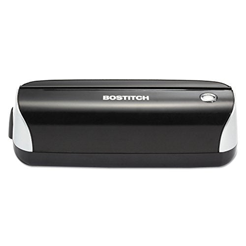 Bostitch Office Electric 3-Hole Punch, AC Adapter or Battery Powered, Max Sheet Capacity 12 Sheets, Black (EHP3BLK)