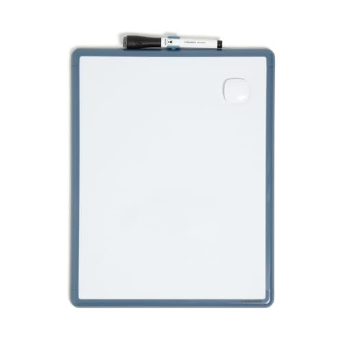 U Brands 11" x 14" Magnetic Dry Erase Whiteboard for Wall, Contempo Dry Erase Board with Blue Modern Frame, Includes Dry Erase Marker with Eraser & Magnet (7083U00-01) - color: Blue