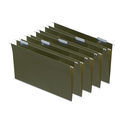 Staples Hanging File Folders, Legal Size, 5‑Tab, Standard Green, Durable Construction – 100/Carton - style: 100 Pack