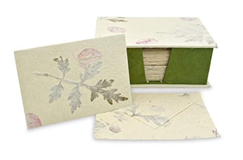 Kathmandu Valley Co. Nepali Cherish Greeting Card & Envelope Box Set with Handmade Lokta Paper from Nepal, 25 Cards (Forest Wanderer) - color: Forest Wanderer, size: 25 Cards