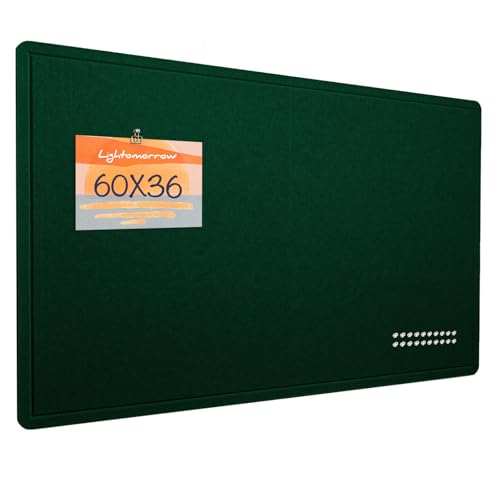 Large Bulletin Board - 60 x 36 Inches, Decorative Felt Pin Board for Wall - 5' x 3' Foldable Photo Display Board with Self-Adhesive Tape, Includes 20 Push Pins - Dark Green - color: Dark Green, size: 60×36 inches