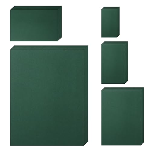 Silunkia 500 Sheets Dark Green Cardstock 5 Assorted Size Heavyweight Paper, 200gsm/75lb Premium Christmas Green Paper Card Stock for DIY Cards, Wedding Invitations, Scrapbooking, Festival Blessings - color: Green, size: 500 Sheets