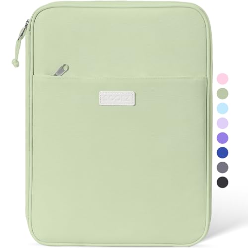 Sooez Zipper Binder Bag, 1 Inch Binders 3 Ring O-Ring, 5-Tab Dividers Expanding File Folder, 500-Sheet Capacity Three Ring Binder, Olive Green - color: Olive Green
