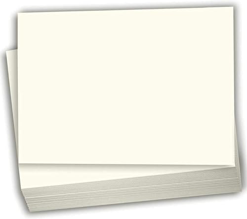 Hamilco Blank Index Cards 5.5 x 8.5 Card Stock 100lb Cover Cream Cardstock Paper - 100 Pack - size: 5.5" x 8.5"