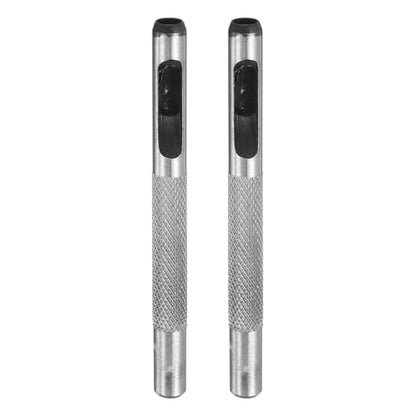 HARFINGTON 2pcs Leather Round Hole Punch, 5mm Hollow Hole Puncher Cutter Carbon Steel Circle Hole Punching Cutting Tool for Belt/DIY Leather Craft - size: 5mm