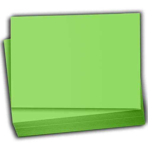 Hamilco Colored Scrapbook Cardstock Paper 5x7 Card Stock Paper 65 lb Cover 100 Pack (Green Apple) - color: Green Apple