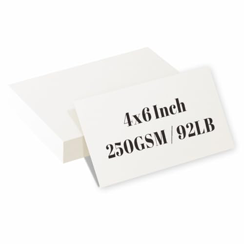 50 Pack 4x6 Cream White Cardstock Paper, Thick Index Card for Printer, 92lb/250GSM Heavyweight Blank Card, Postcards, Wedding Invitation, DIY Crafting, Greeting Card Making - color: Cream, size: 4x6 Inches