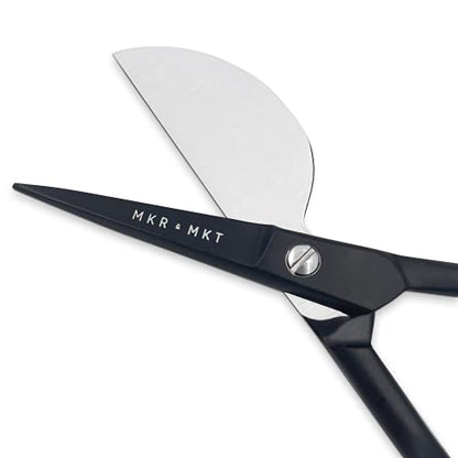 Applique Pelican Duckbill Blade 5.8 Inch - Double Bent Curved Offset Handle Scissors with Pouch Sleeve for Embroidery, Fabric, Thread, Knitting, Sewing, Arts & Craft (Black) - style: Black