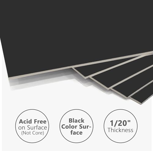Somime 12 Pack Backing Boards Only - 12x18 Uncut Black Mats Matboards, Acid Free Backerboards, Ideal for Photos/Pictures/Prints/Frames/Arts - size: 12x18