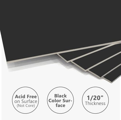 Somime 12 Pack Backing Boards Only - 12x18 Uncut Black Mats Matboards, Acid Free Backerboards, Ideal for Photos/Pictures/Prints/Frames/Arts - size: 12x18