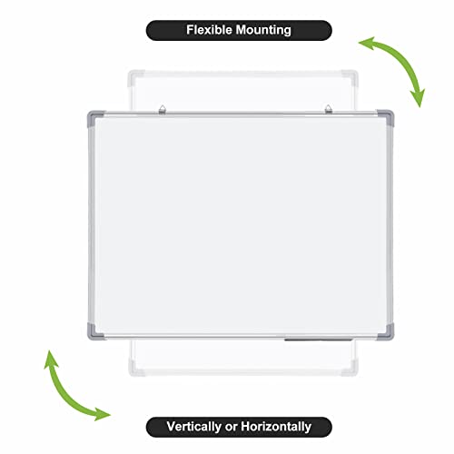 Tinlade 3 Pack Dry Erase Boards, Magnetic Dry Erase White Board Bulk Silver Aluminum Framed Whiteboard Message Presentation Wall Mounted for School Office and Home(24 x 18 Inch) - size: 24 x 18 Inch