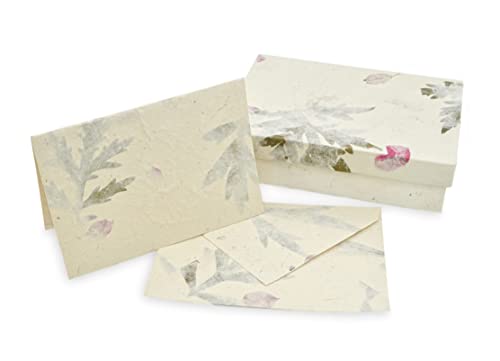 Nepali Cherish Greeting Card & Envelope Box Set with Handmade Lokta Paper from Nepal, 15 Cards (Forest Wanderer) - color: Forest Wanderer, size: 15 Cards