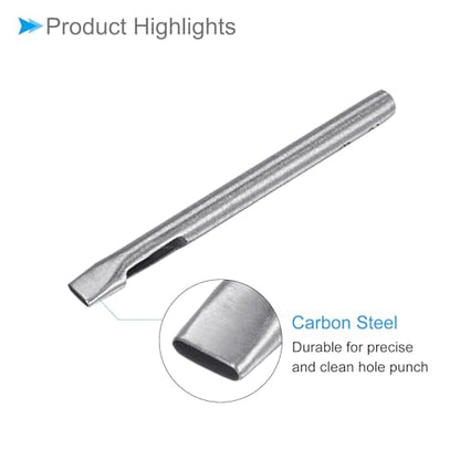 Hollow Punch, 2mm x 8mm Hole, 45# Steel Oval Shaped Gasket Tool - (Applications: for Leather DIY Leathercraft Wallet) - size: 2mm x 8mm