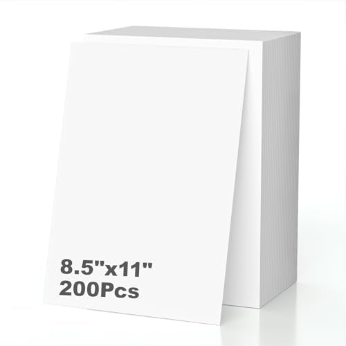 200 Sheets of Cardstock 8.5 x 11, Heavyweight Cover Cardstock Printer Paper 8.5 x 11, 190 gsm Bright White Card Stock Paper for DIY, Professional Printing, Wedding Invitations, Office Cards & Crafts - color: White - 200 Sheets, size: 8.5"x11"