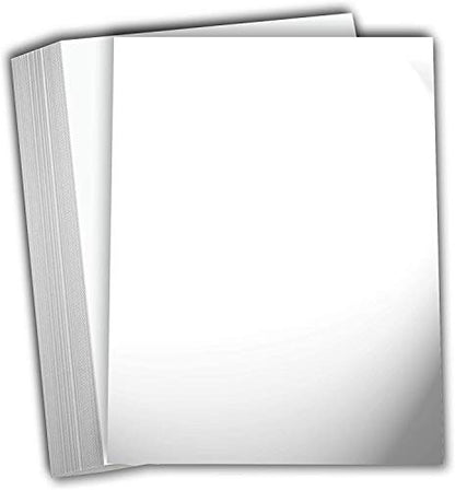 Hamilco White Glossy Cardstock Paper 8.5x11-80lb Cover Heavyweight Card Stock for Laser Printers, Crafts, Invitations, Photo Cards & Brochures (50 Sheets) - size: 80lb cover