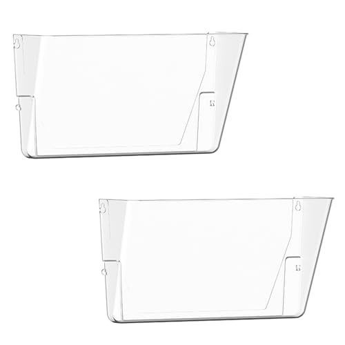 Gawerk Clear Acrylic Single Pocket, Plastic Hanging Wall Mount File Holder for Office Home (Clear, 2 Pack) - color: Clear, size: 2 Pack