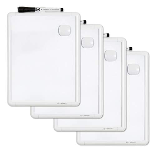 U Brands Contempo Magnetic Dry Erase Board White Board Bundle, 8.5” x 11”, White Modern Frame, Includes 4 Boards, 4 Markers, and 4 Magnets - style: 4 Boards + 4 Markers + 4 Magnets