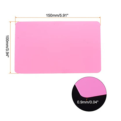 Generic 3pcs Silicone Mats for Crafts 5.9"x3.9" Multipurpose Table Protector Jewelry Casting Sheet for Epoxy Resin, Painting, Pink