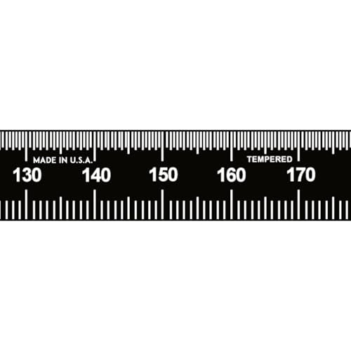 PEC Tools 300mm Flexible Metal Ruler, Stainless Steel with Black Chrome Finish, High Contrast, Fully Metric Graduation (0.5mm, 1.0mm), Easy to Read Machinist Rule, Made in USA - color: Black Chrome-Flexible, size: 300mm