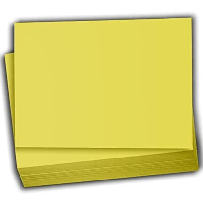 Hamilco Colored Scrapbook Cardstock Paper 5x7 Card Stock Paper 65 lb Cover 100 Pack (Fresh Lemon) - color: Fresh Lemon