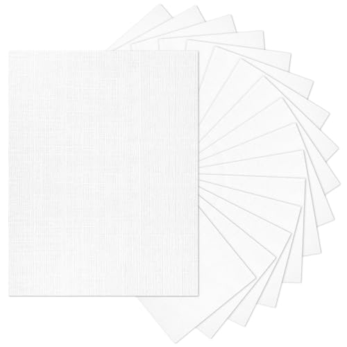 Linen Paper Textured Cardstock 8.5 x 11 White, Goefun 80 lb Wedding Invitation Cardstock Linen Paper for Printing Invitations, Arts & Crafts and Business Cards, 100 Pack - color: White, size: 8.5x11-80lb